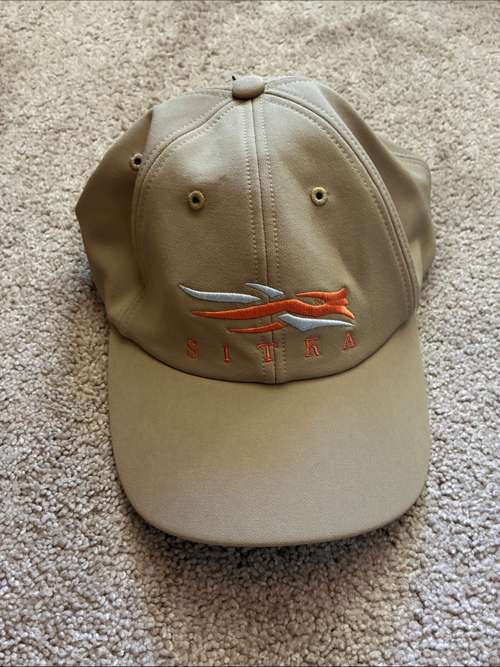 Sitka Gear Tan Embroidered Logo Baseball Cap Hat Adjustable One Size